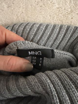Jersey Mango cuello alto gris talla única