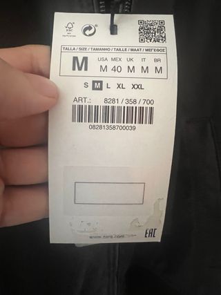 Cazadora Efecto Piel Zara Hombre Talla M