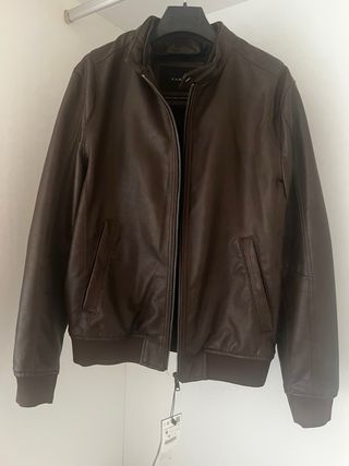 Cazadora Efecto Piel Zara Hombre Talla M