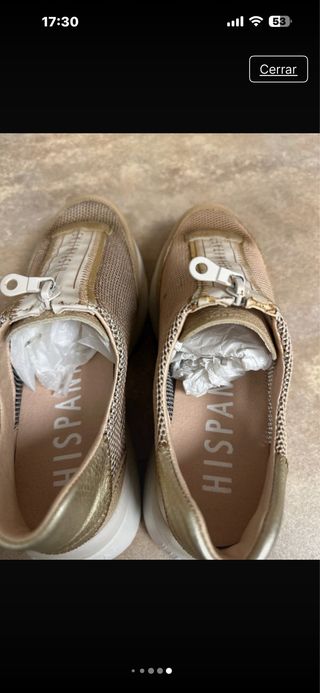 Zapatillas Hispanitas Beige y Dorado