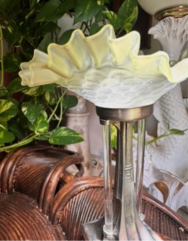 Centro de mesa Art Nouveau vidrio y Cristal.1900