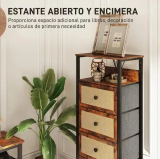 Cómoda 4 cajones estilo industrial