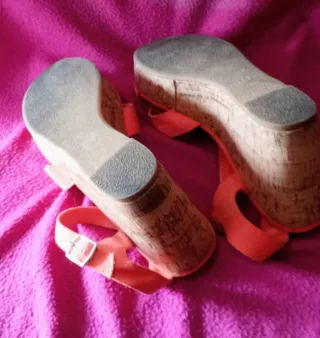 ATMOSPHERE SANDALIAS DE CORCHO CUÑA  NARANJAS T39