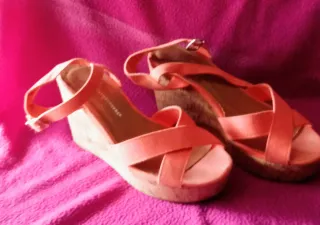 ATMOSPHERE SANDALIAS DE CORCHO CUÑA  NARANJAS T39