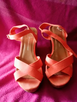 ATMOSPHERE SANDALIAS DE CORCHO CUÑA  NARANJAS T39