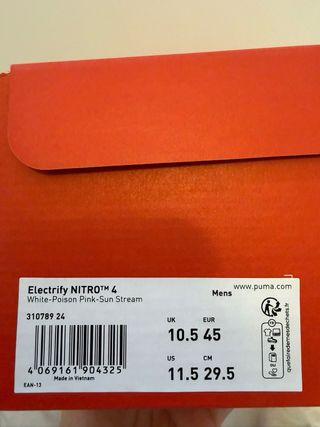 Zapatillas Puma Running Nitro Blancas Naranja