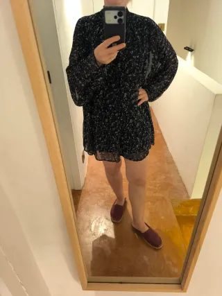 Vestido-pantalon Zara Woman Negro Estampado M