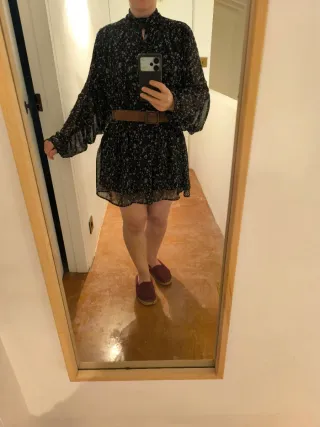 Vestido-pantalon Zara Woman Negro Estampado M