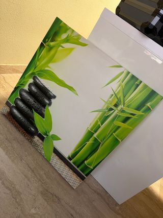 Cuadro Decorativo Bambú y Piedras