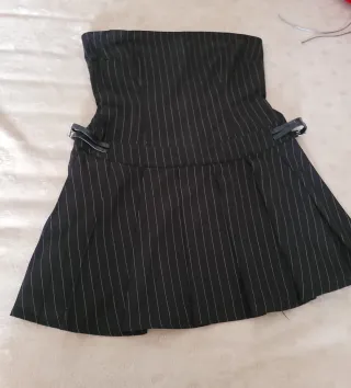 Vestido mini palabra de honor con rayas diplomátic