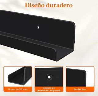 Estanterías flotantes acrílico negro nuevo
