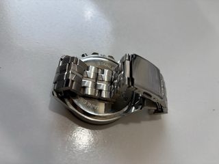 Reloj Acero Negro y Plateado