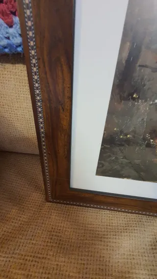 Cuadro decorativo madera y cristal