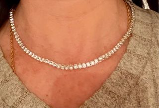 Gargantilla imitación diamantes plata