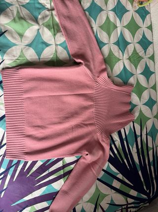 Jersey hombros descubiertos rosa talla única