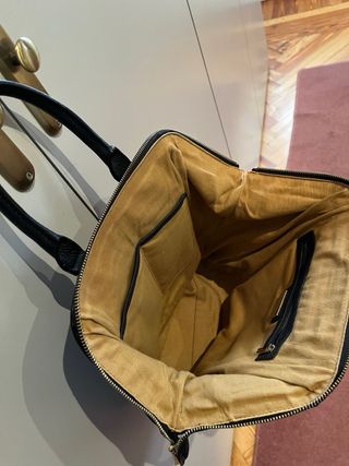 Bolso Piel Troquelada Roberto Verino Negro/Marrón