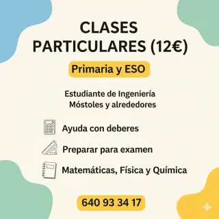 Clases particulares presencial u online