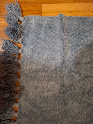 Alfombras azul claro con flecos