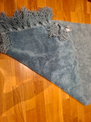 Alfombras azul claro con flecos