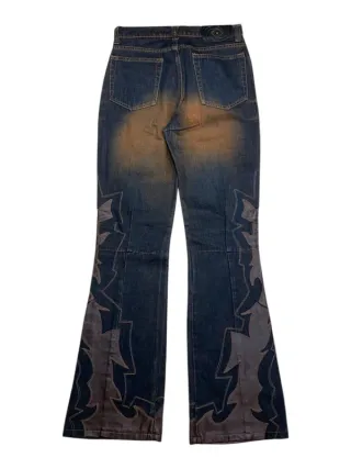 Vintage Jeans "Tribal Flame" Flared Denim