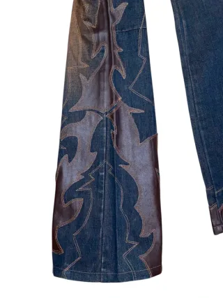 Vintage Jeans "Tribal Flame" Flared Denim