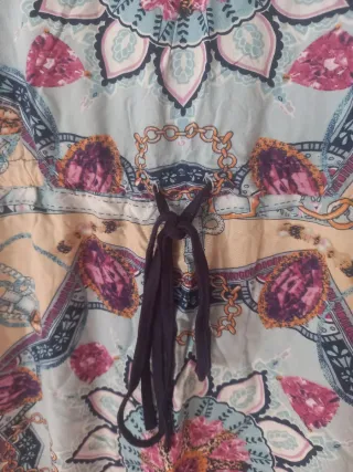 Vestido con estampado hippie Dorado M