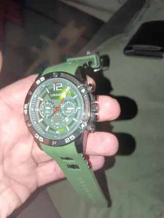 Solo este Finde Reloj LIBOGER Hombre Verde.  Nuevo