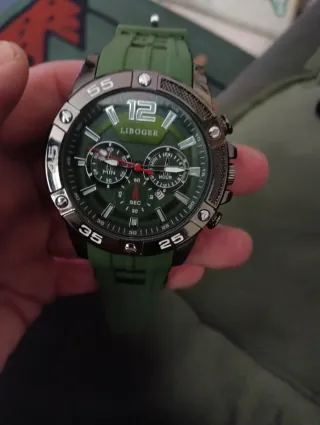 Solo este Finde Reloj LIBOGER Hombre Verde.  Nuevo