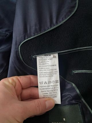 Abrigo de paño hombre negro