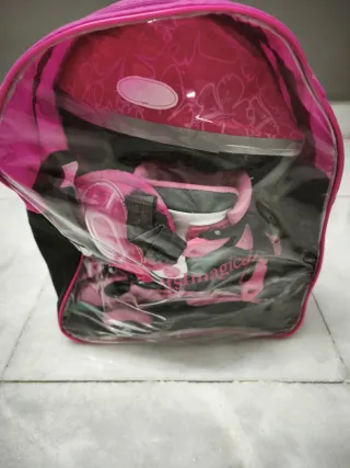 Patines en línea rosas y negros