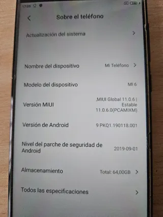 Xiaomi Mi 6 Negro 64GB