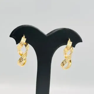 Pendientes Infinito Greca Oro 18K