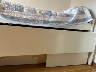 Cama nido blanca con cajones (2 colchones)