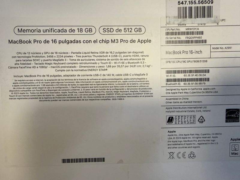 MacBook Pro 16" M3 Pro, 18GB, 512GB PERFECTO, GARA afbeelding 5