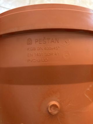 Codo PVC 400mm 45 grados