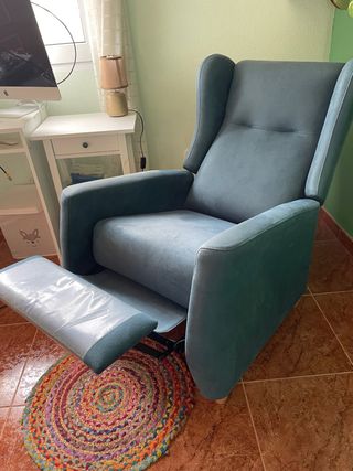 Poltrona relax blu/tessuto