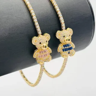 Pulsera Oso Rosa 18k