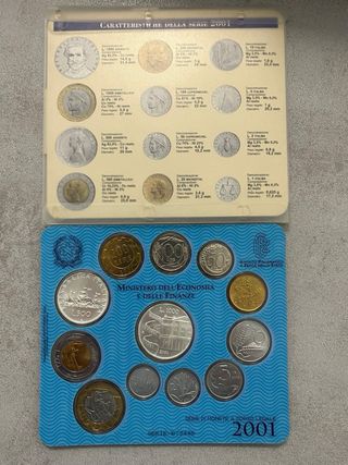 Divisionale Lire Italia 2001 e Euro Italia 2002