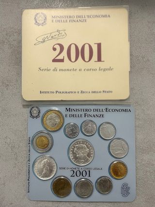 Divisionale Lire Italia 2001 e Euro Italia 2002