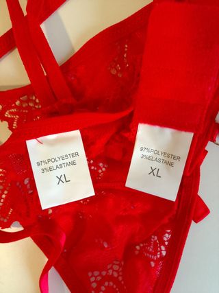 Conjunto Lenceria Sexy Rojo Talla XL