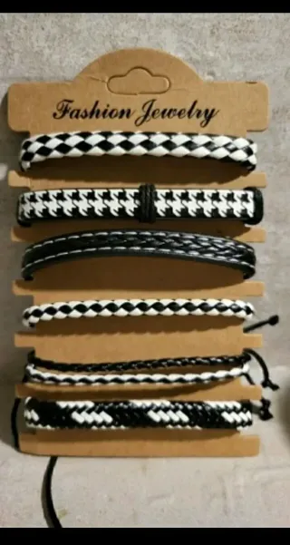 Pulseras Cuero Hombre/Mujer Marrón/Negro