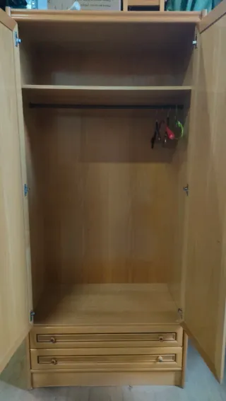 Armario ropero madera 2 puertas