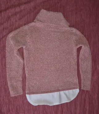 Jersey Terciopelo Rosa Cuello Alto Talla S