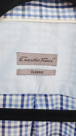 Camisa cuadros azul manga corta