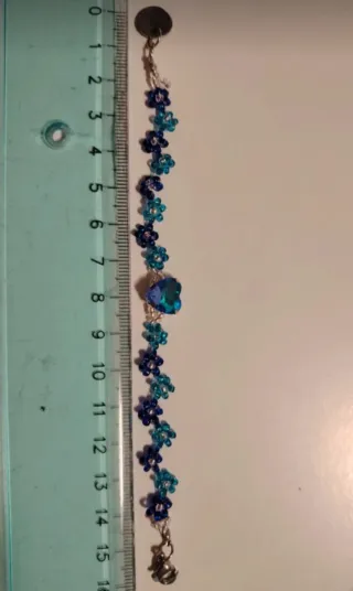 Braccialetto fatto a mano cuore e fiori