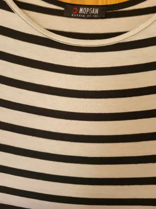 Vestido Morgan Talla M Rayas Blanco y Negro