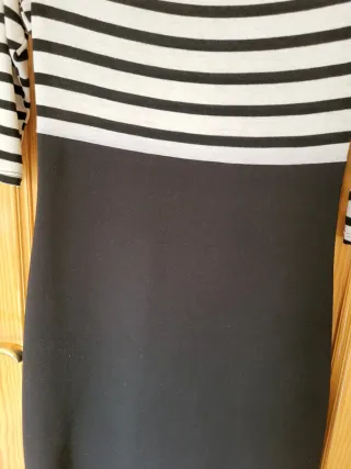 Vestido Morgan Talla M Rayas Blanco y Negro