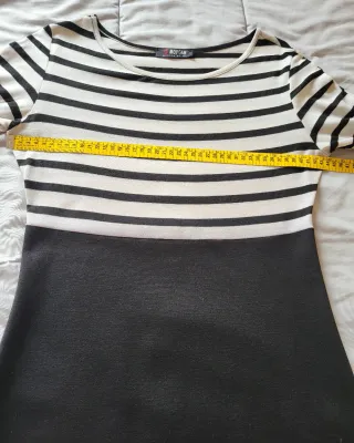 Vestido Morgan Talla M Rayas Blanco y Negro