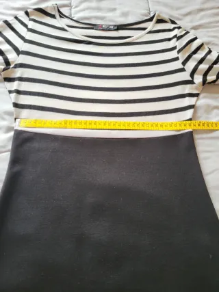 Vestido Morgan Talla M Rayas Blanco y Negro