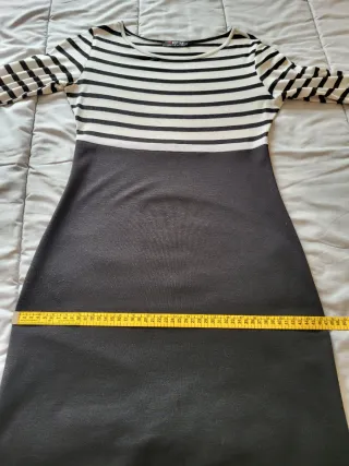 Vestido Morgan Talla M Rayas Blanco y Negro